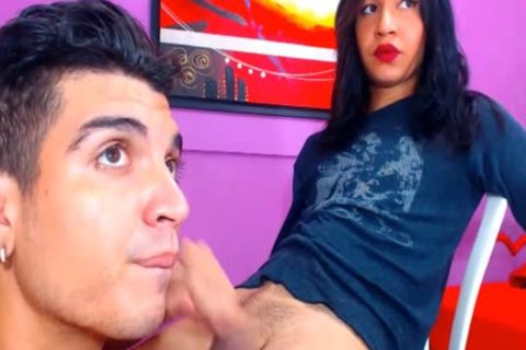 boy Slurps lady-man biggest penis And Masturbates