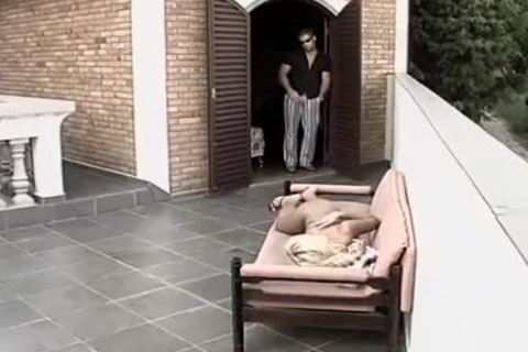 young Fair-haired ladyboy Melissa Merlin With large Jugs Is Fond Of Having Peanut Butter At The Patio