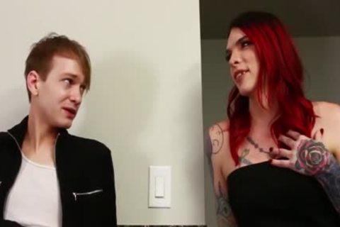 wild tranny Chelsea Marie Doggystyle 3way With youthful pair
