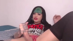 Heavily Tattooed shemale fascinating Herself