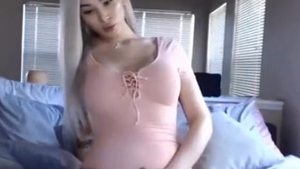 busty blond tranny Playing With Her penis In A filthy Leotard