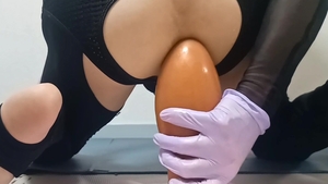 Sissy-Kuroko thick butthole-plug