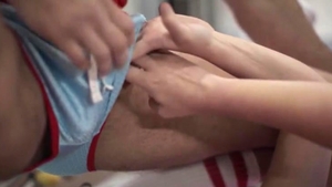 skank TS Ties Up friend whilst Riding Teachers 10-Pounder