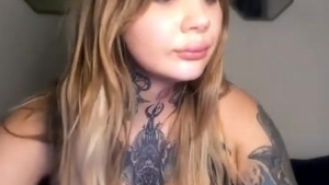 monstrous milk sacks shemale With Full Tattoos Wanks Hard On web camera
