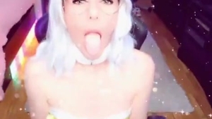 White Haired Canandian lady-man In High Heels And stockings Wanks On webcam